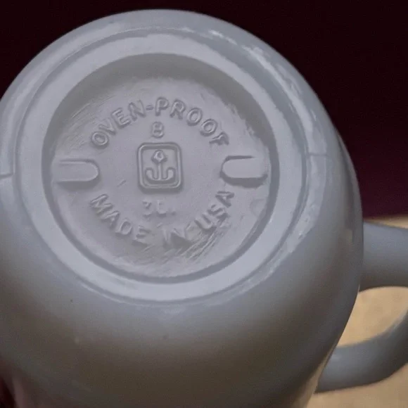 ANCHOR Hocking Fire King MCM Rare 1980’s Raspberry Tart Milk Glass Mug - Picture 7 of 7